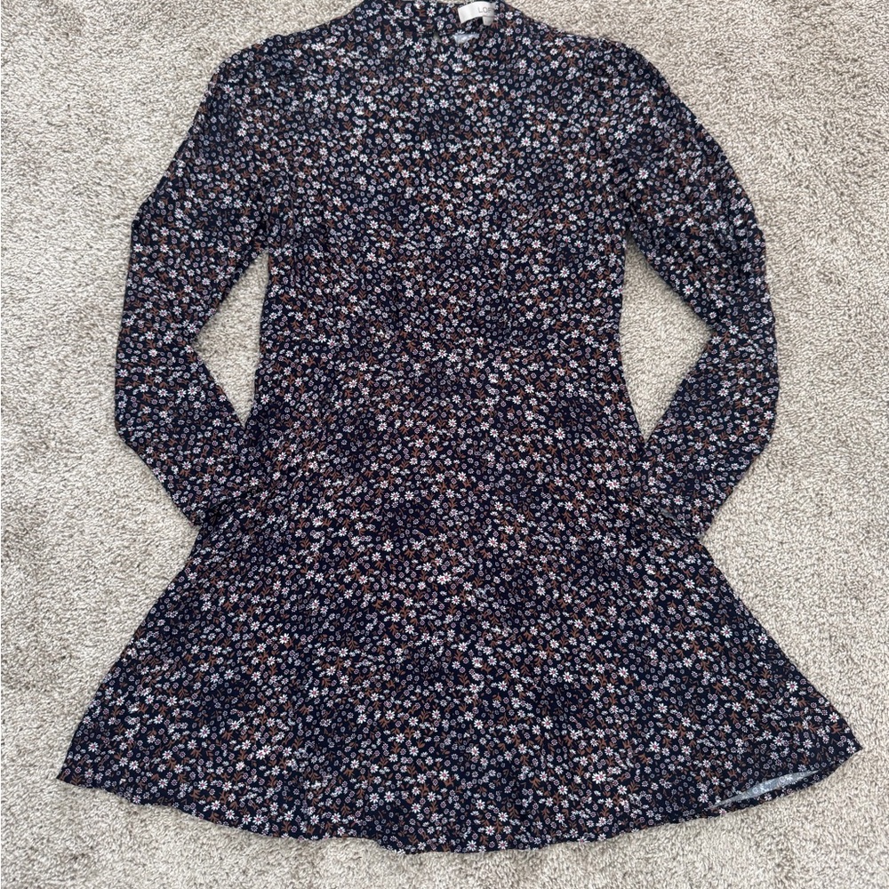 LOFT Navy Floral Blouse